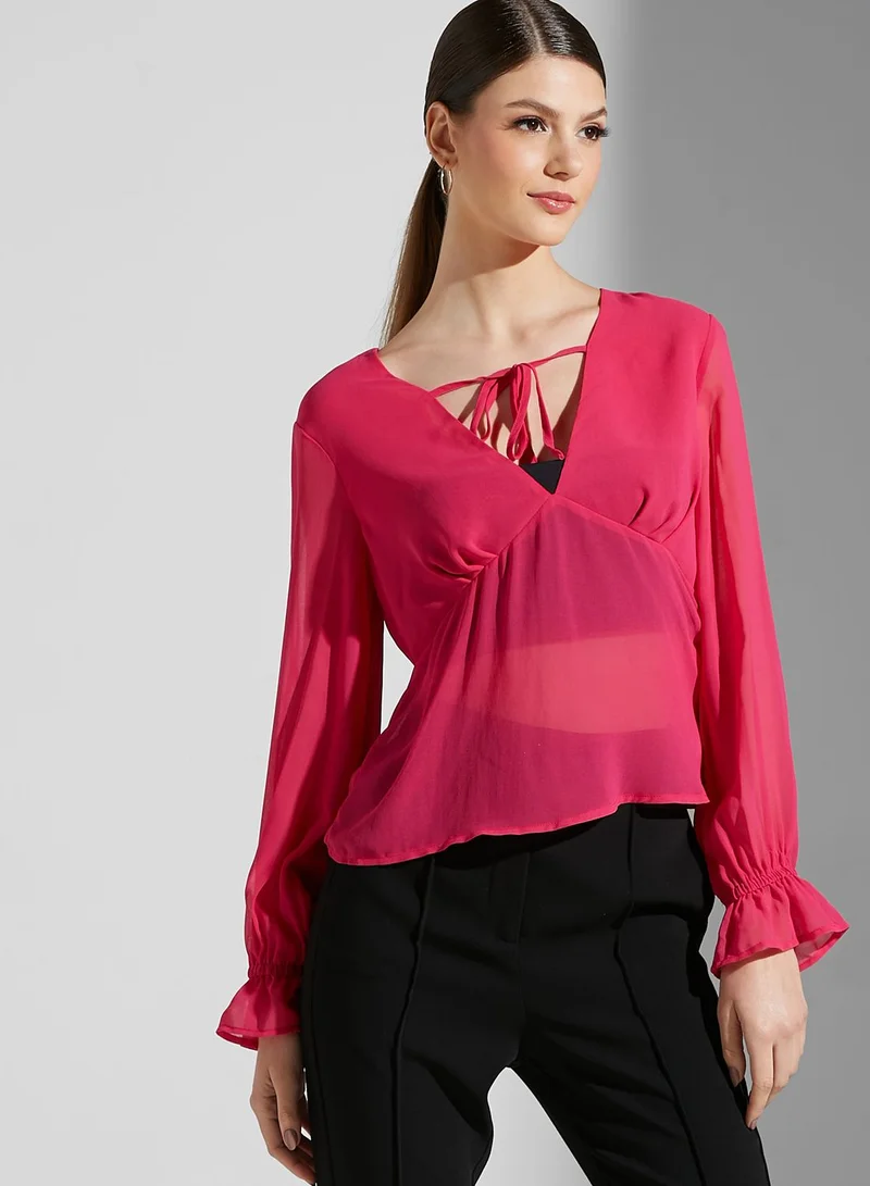 Finders Keepers Pia Front Tie Top