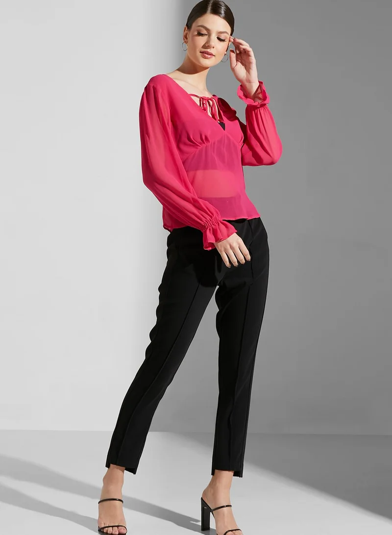 Finders Keepers Pia Front Tie Top