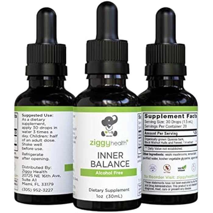 Ziggy Baby Ziggy Health Inner Balance Tincture - Intestinal Support Movement Formula, Black Walnut Liquid, Harmful Organism Cleanse, Herbal Remedy, Supplement, Gluten Free, 1oz - Image 1