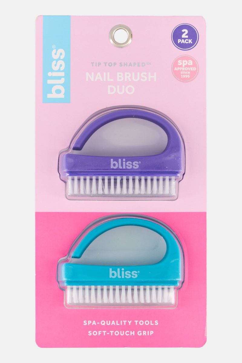 BLISS 2 Pieces Nail Brush Set, Multicolor - Image 1