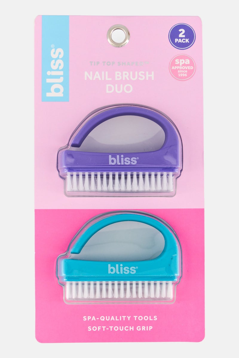 BLISS 2 Pieces Nail Brush Set, Multicolor - Image 3