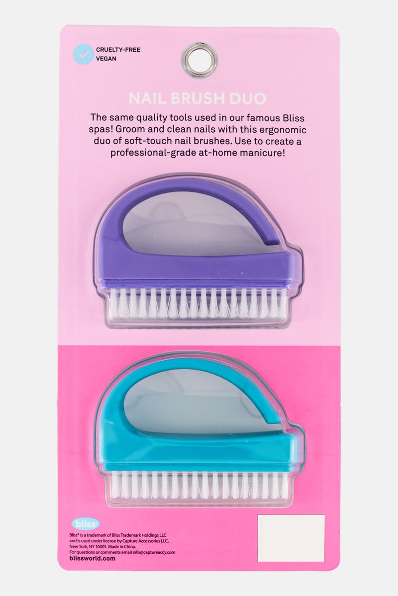BLISS 2 Pieces Nail Brush Set, Multicolor - Image 4
