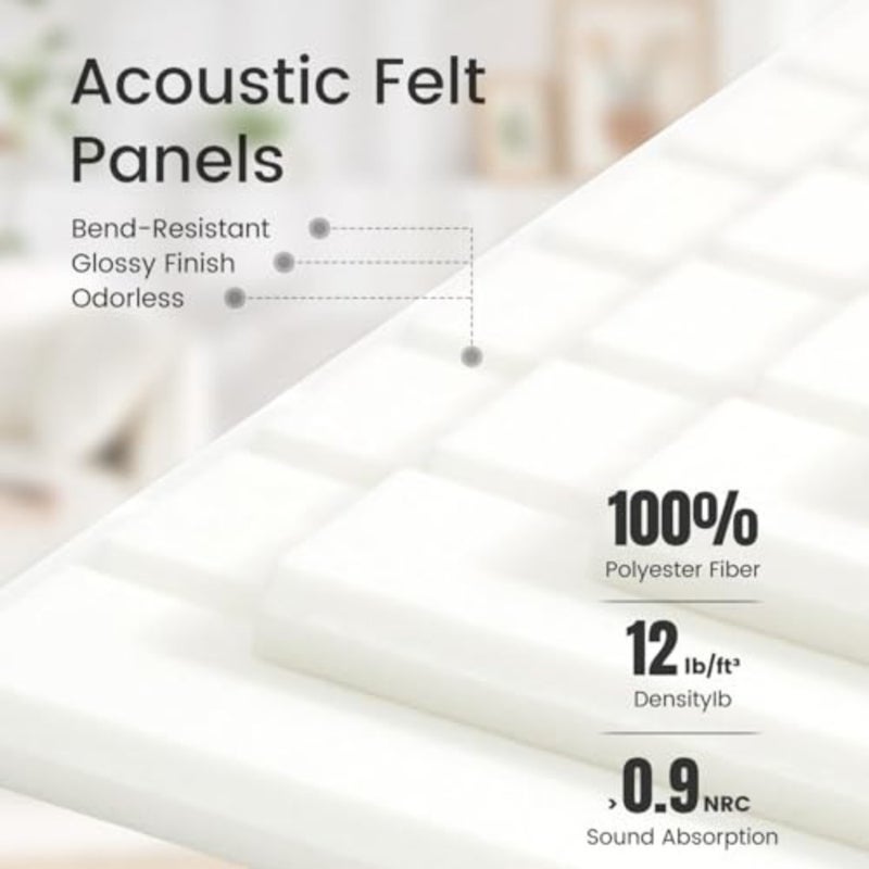 Large Bulletin Board 30cm*30cm- Office Wall Organizer Replace Your Old Cork Boards for Walls for Office Decor -6-Pack Felt Wall Panels to Use in Home Office Decor, Classroom Decor Milky white - Image 4