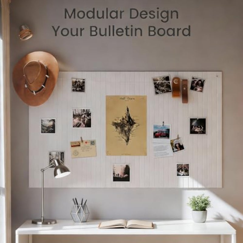 Large Bulletin Board 30cm*30cm- Office Wall Organizer Replace Your Old Cork Boards for Walls for Office Decor -6-Pack Felt Wall Panels to Use in Home Office Decor, Classroom Decor Milky white - Image 5