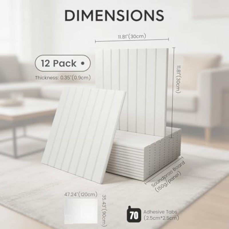 Large Bulletin Board 30cm*30cm- Office Wall Organizer Replace Your Old Cork Boards for Walls for Office Decor -6-Pack Felt Wall Panels to Use in Home Office Decor, Classroom Decor Milky white - Image 2