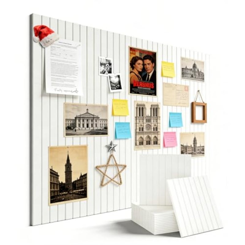 Large Bulletin Board 30cm*30cm- Office Wall Organizer Replace Your Old Cork Boards for Walls for Office Decor -6-Pack Felt Wall Panels to Use in Home Office Decor, Classroom Decor Milky white - Image 1