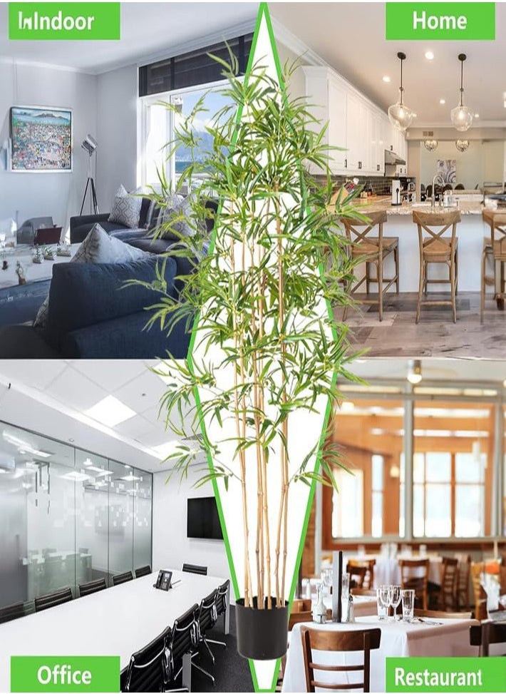 dida-cosmos - Artificial Tree, Real Touch Technology Feels Nearly Natural Fake Bamboo Silk Plant with 6 Trunks Plant with 1,000+ Natural Lifelike Leaves in  for Modern Home Decor indoor,outdoor And Office Use,Housewarming And Office Gift - Image 1