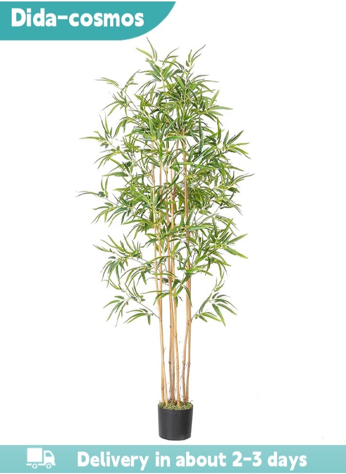 dida-cosmos - Artificial Tree, Real Touch Technology Feels Nearly Natural Fake Bamboo Silk Plant with 6 Trunks Plant with 1,000+ Natural Lifelike Leaves in  for Modern Home Decor indoor,outdoor And Office Use,Housewarming And Office Gift - Image 1