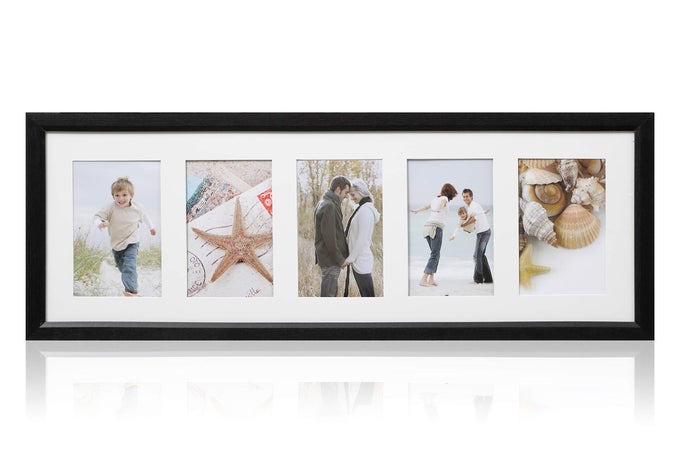 ARPAN MDF Multi Aperture Photo Picture Frame 3 5 or 6 Aperture 5 Aperture Black