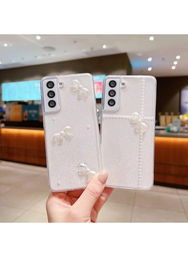 Case Cover For Samsung Galaxy A73 5G Pearl Bow Glitter Epoxy TPU Phone Case(Cross Knots)