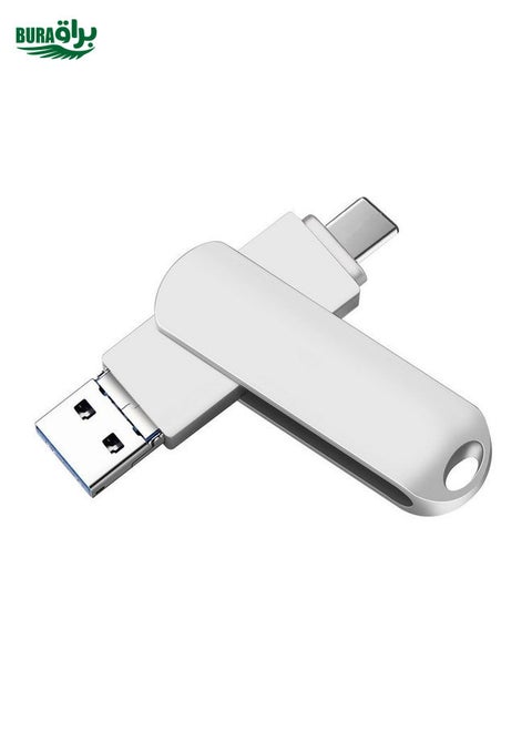 64GB USB 3.0 + 8 Pin + USB-C / Type-C 3 in 1 Phone Computer Rotatable Metal U-Disk