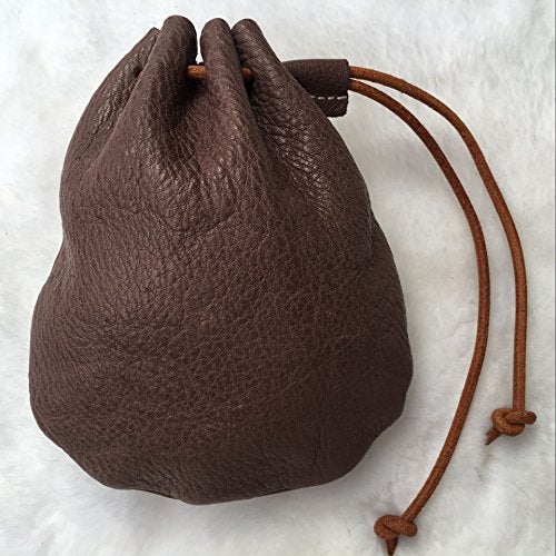 Analys CC Fantastic Workmanship Genuine Leather Drawstring Coin Purse (Coffee) - Image 2