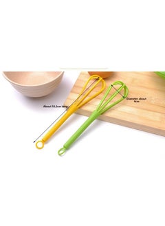 Manual Egg Beater Mini Manual Spring Handle Egg Beater Three-line Egg Blender Kitchen Household Beater-Color:Plastic Egg Beater Green