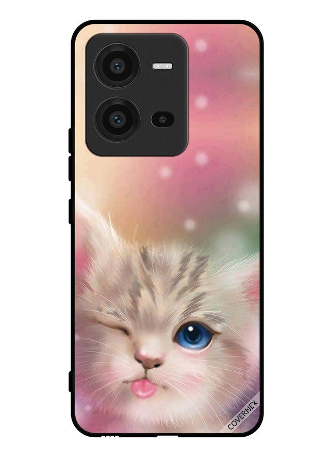 Covernex Protective Case Cover For vivo V25 Cute Cat Clip Art - Image 1
