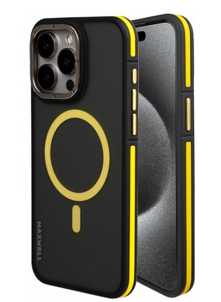 Maxwell Armor Soft Matte Compatible with MagSafe Case for iPhone15 Pro Max - Full Protection, Drop-Proof, Metallic Lens Guard, Compatible with MagSafe (Yellow) - pzsku/Z1FB45F9306692594D76FZ/45/_/1728115669/635f9161-64d0-4d17-ba59-220efa854aa8