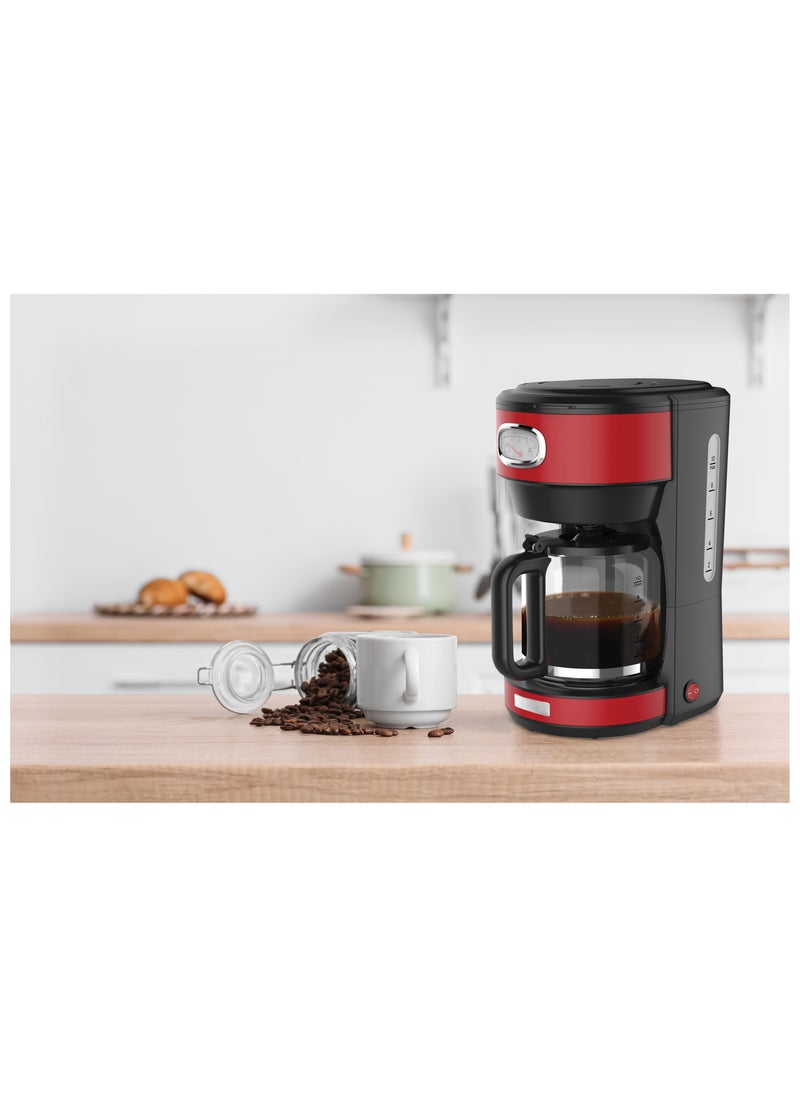 Westinghouse Retro 1.25L Coffee Maker - RED– Stylish Design with Brew Control | Perfect for Home & Office  - Image 2