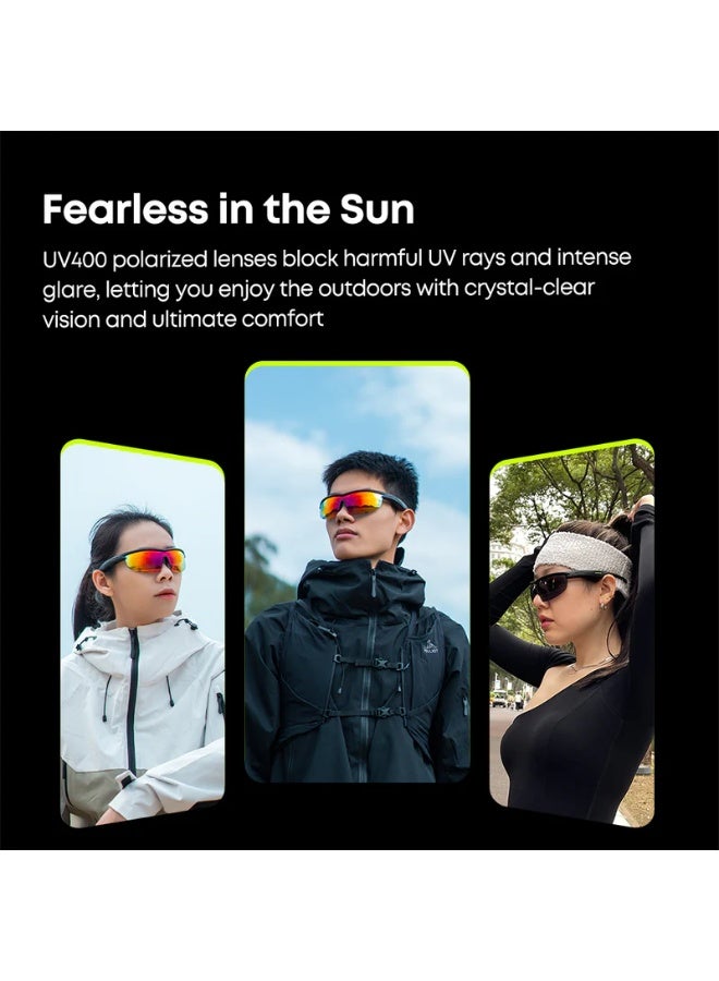 Kannzz AirNova Outdoor Audio Polarized Glasses – UV400, Open-Ear Sound, IP55 Waterproof, Lightweight Sports Smart Glasses - Orange - Image 4