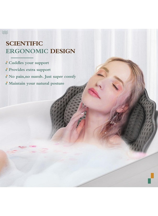 RUVINCE Bath Pillow Ruvince Ergonomic Luxury Bathtub Pillow With Head Neck Shoulder And Back Support 4D Bath Pillows For Tub With 6 Powerful Suction Cups Fits All Bathtub  - Image 3