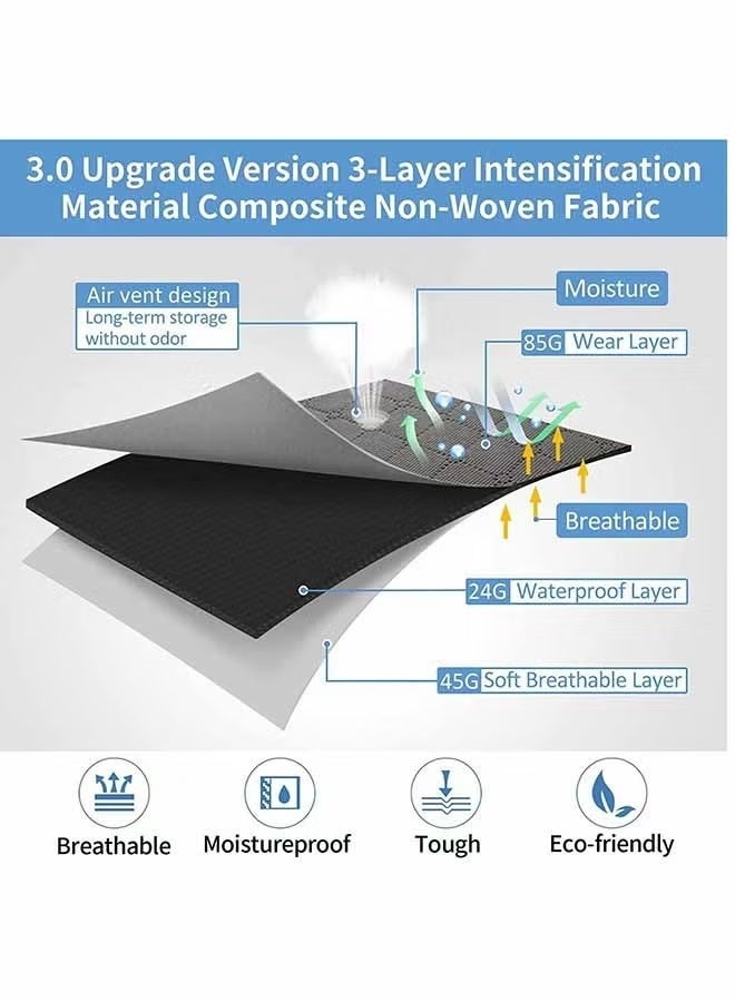 صندوق تخزين كبير السعة مكون من 6 قطع للملابس وحقائب تخزين البطانيات القابلة للطي ومنظم الخزانة وحاويات التخزين مع أغطية ومقبض، نافذة شفافة للبطانيات والملابس والفراش 90 لترًا. (اسود) - Image 4