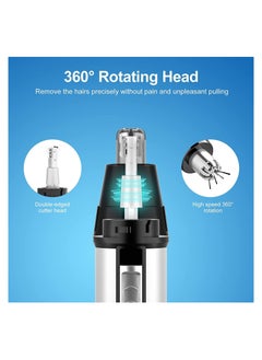 SYOSI Ear and Nose Hair Trimmer for Men,Professional USB Rechargeable Nostril Nasal Hair Vacuum Cleaning System,4 in 1 Lightweight Waterproof Hair and Beard Clippers for Women White  - Image 3