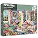 PPuzzling Living Room Puzzle 1000 Pieces for Adults Flower Dog Jigsaw Puzzle Challenging Floral Room Puzzle as Wall Decor - Image 2