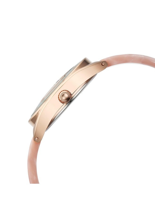 فاستراك ساعة فاستراك يونيك كوارتز أنالوج باللون الوردي بمينا من عرق اللؤلؤ وحزام معدني للبنات - Image 4