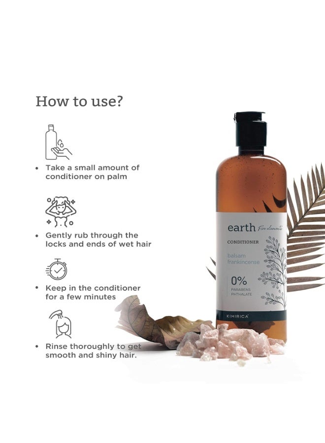 KIMIRICA Earth Smooth hair Conditioner 290 ml, with Balsam and Frankincense -Nourishes Dry Hair & Controls Frizz, For Men & Women | 100% Vegan, Paraben and SLS Free - Image 4