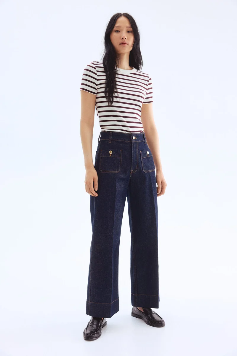 H&M Wide High Ankle Jeans