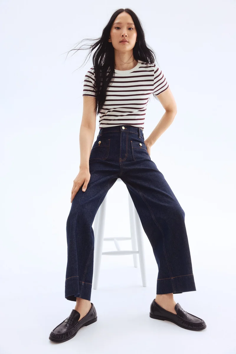 H&M Wide High Ankle Jeans