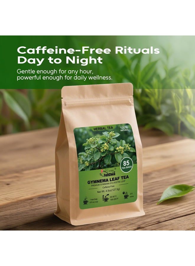 FullChea شاي أوراق الجمنيم، 85 كيس شاي، شاي جمنيم متميز - غير معدل وراثيًا - خالي من الكافيين - غني بمضادات الأكسدة ويدعم الهضم - Image 5