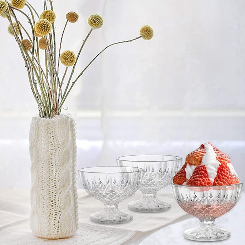 BLISS START Glass Dessert Bowls 150 ml Glass Ice Cream Cups 6 Pack Mini Trifle Footed Dessert Bowls for Dessert Sundae Ice Cream Salad Cocktail Condiment Trifle Clear - Image 5