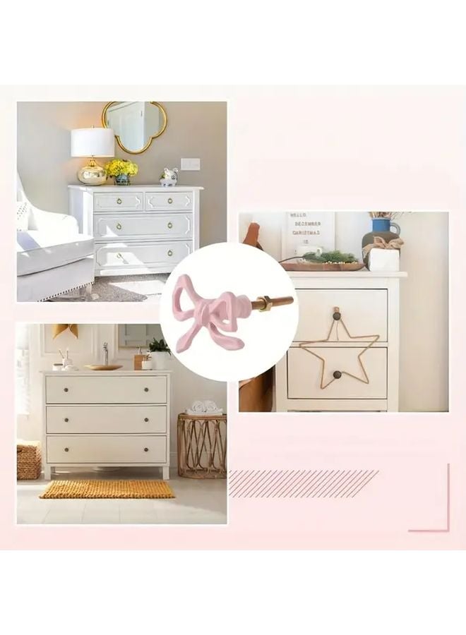 Elegant Pink Bow Metal Drawer Handles 1pcs Cabinet Knobs Safe Grip Home Decoration - Image 4