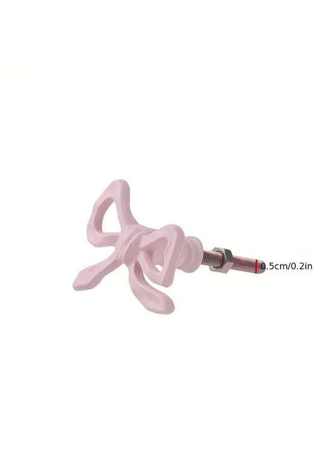 Elegant Pink Bow Metal Drawer Handles 1pcs Cabinet Knobs Safe Grip Home Decoration - Image 3
