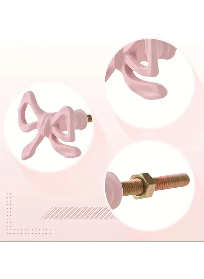 Elegant Pink Bow Metal Drawer Handles 1pcs Cabinet Knobs Safe Grip Home Decoration - Image 5