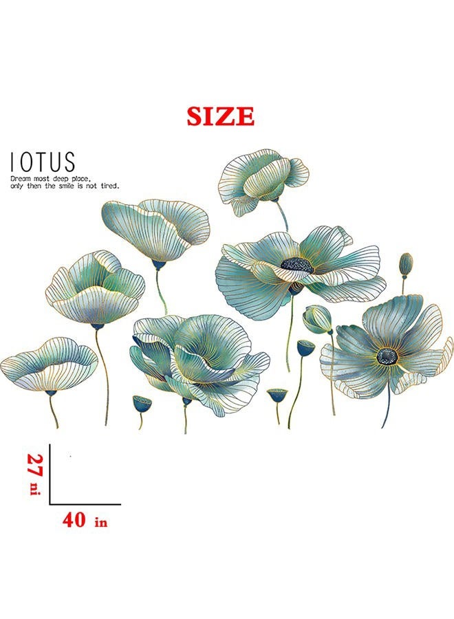 M ACHOOSE Dream Lotus Flowers Wall Decal Home Decor Wall Decals Peel and Stick Home Décor Wall Decor Wall Stickers for Living Room Bedroom - Image 2