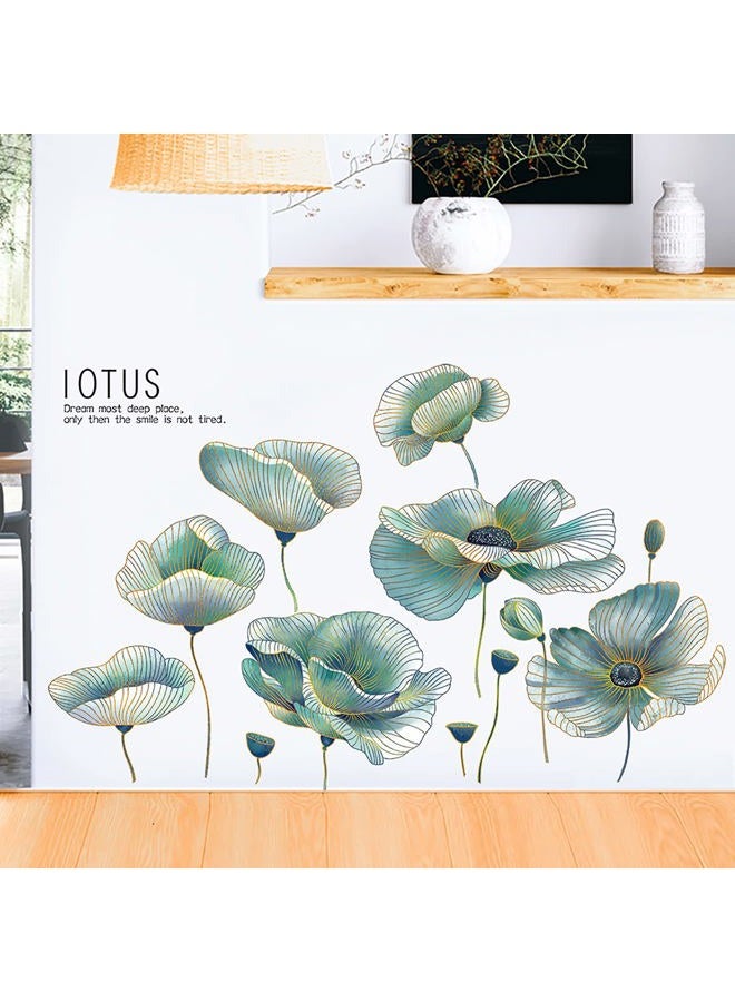 M ACHOOSE Dream Lotus Flowers Wall Decal Home Decor Wall Decals Peel and Stick Home Décor Wall Decor Wall Stickers for Living Room Bedroom - Image 1