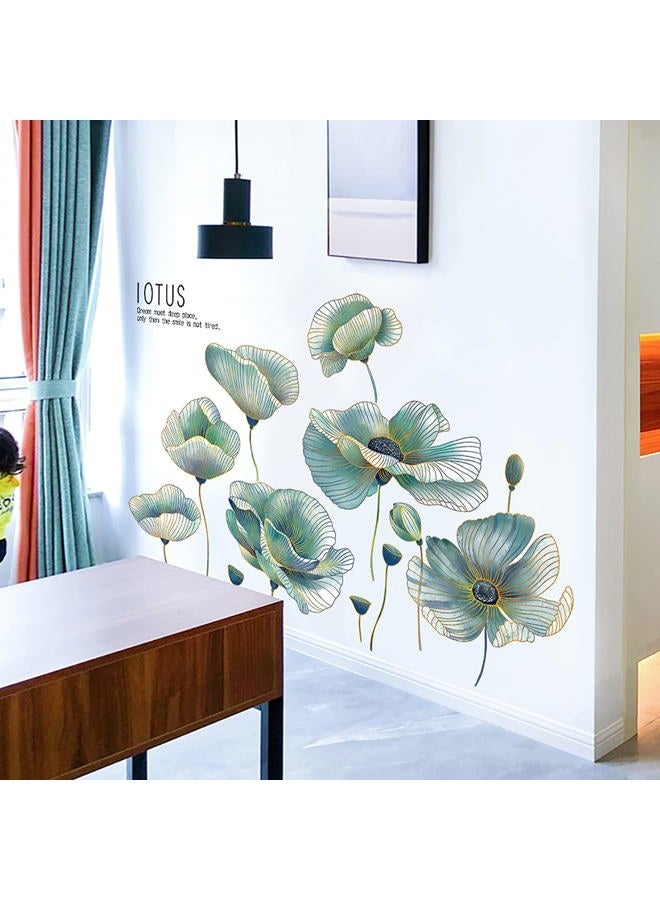 M ACHOOSE Dream Lotus Flowers Wall Decal Home Decor Wall Decals Peel and Stick Home Décor Wall Decor Wall Stickers for Living Room Bedroom - Image 5