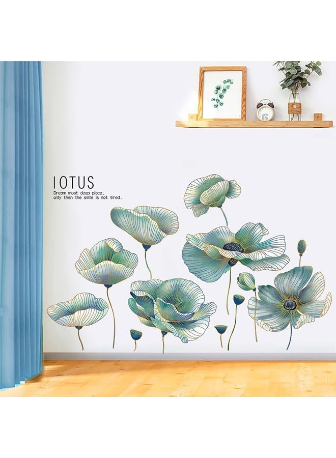 M ACHOOSE Dream Lotus Flowers Wall Decal Home Decor Wall Decals Peel and Stick Home Décor Wall Decor Wall Stickers for Living Room Bedroom - Image 4