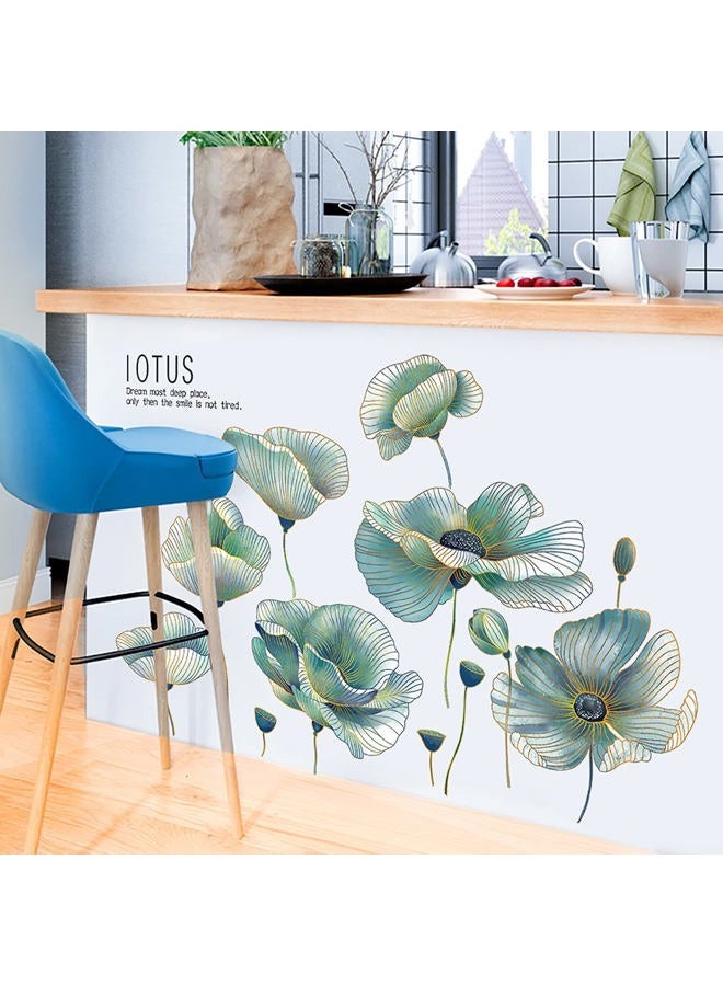 M ACHOOSE Dream Lotus Flowers Wall Decal Home Decor Wall Decals Peel and Stick Home Décor Wall Decor Wall Stickers for Living Room Bedroom - Image 3