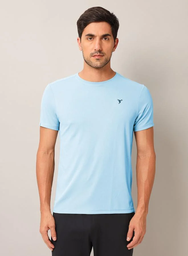 Technosport Men Solid Slim Fit Crew Neck T-Shirt
