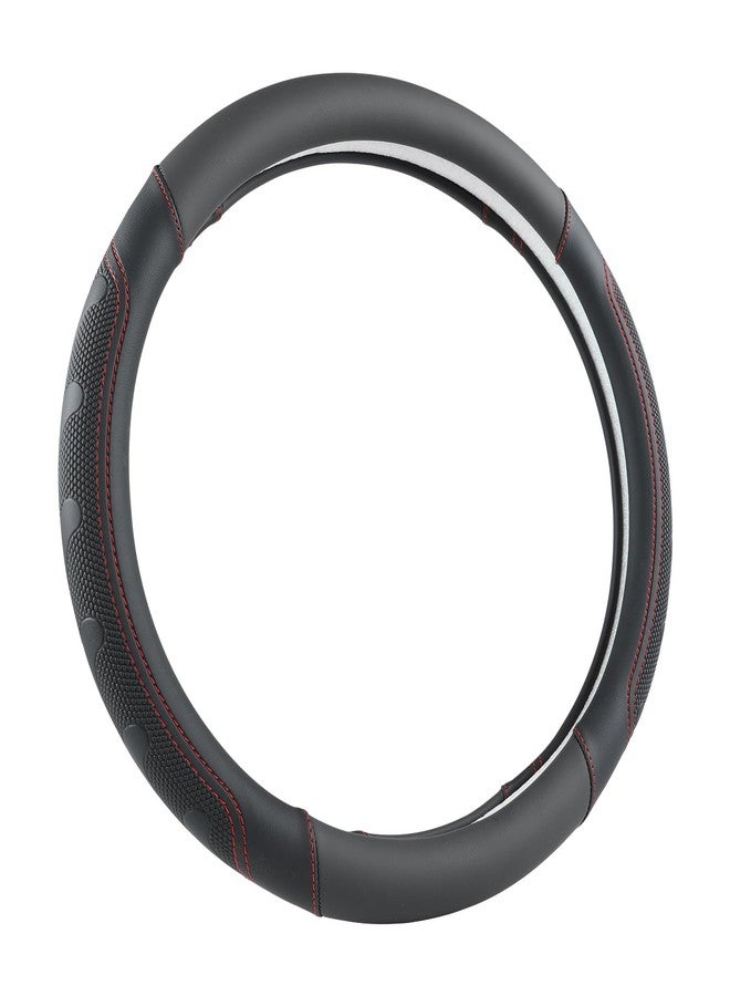 GIANT PANDA Car Steering Wheel Cover for Toyota RAV4,Camry,Highlander,Corolla,Prius,Tacoma,Standard Size - Black+Red Line - Image 4
