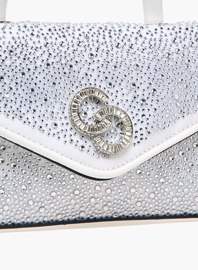 Celeste Women's Embellished Satchel Bag with Top Handle and Detachable Strap  - Image 4