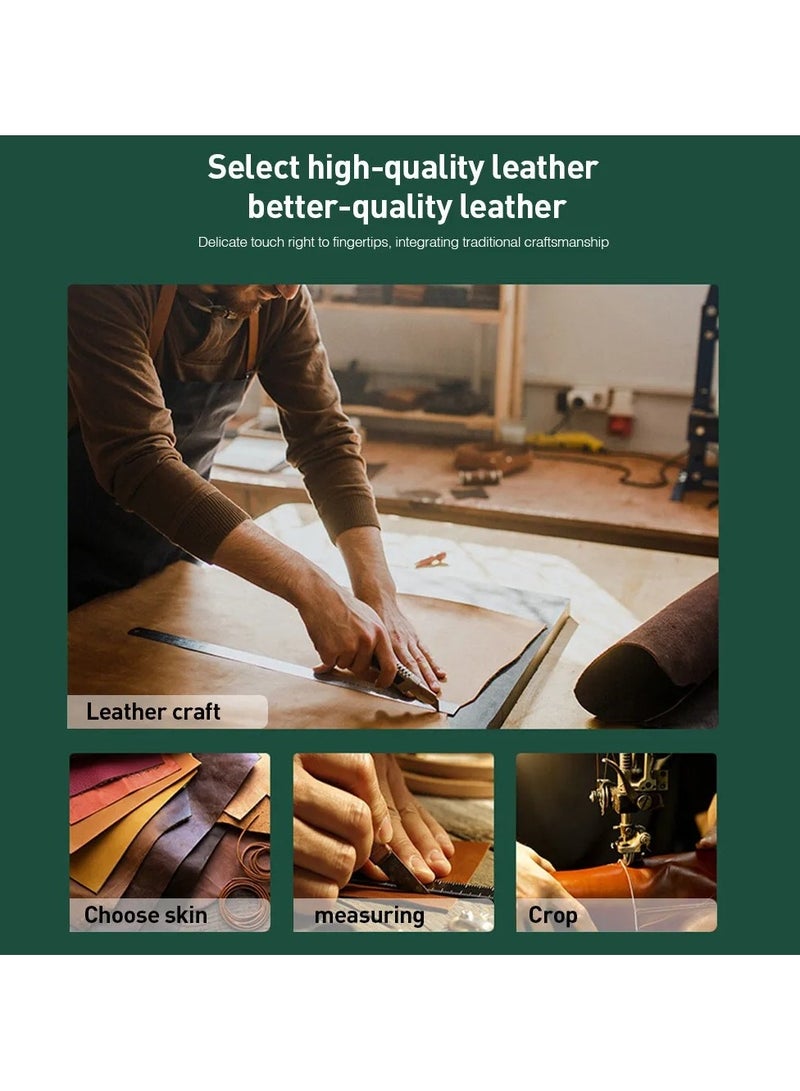 Case Compatible With Samsung Galaxy A15 Cover Luxury Leather And Glass With Car Magnetic Holder Phone Cover Soft Frame Silicone (Blue) - Image 5