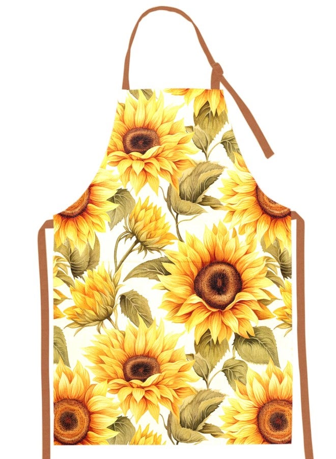 InnoBeta Sunflower Gifts for Women, Apron for Sunflower Lovers, Apron with Pockets and Adjustable Neck Strap - Image 1