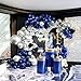 froufing Navy blue and silver balloon Garland Arch Kit 142Pcs pearl navy and chrome silver balloons for Class of 2026 Grad decorations Prom Ceremony Retirement Party New Years decorations - Image 3