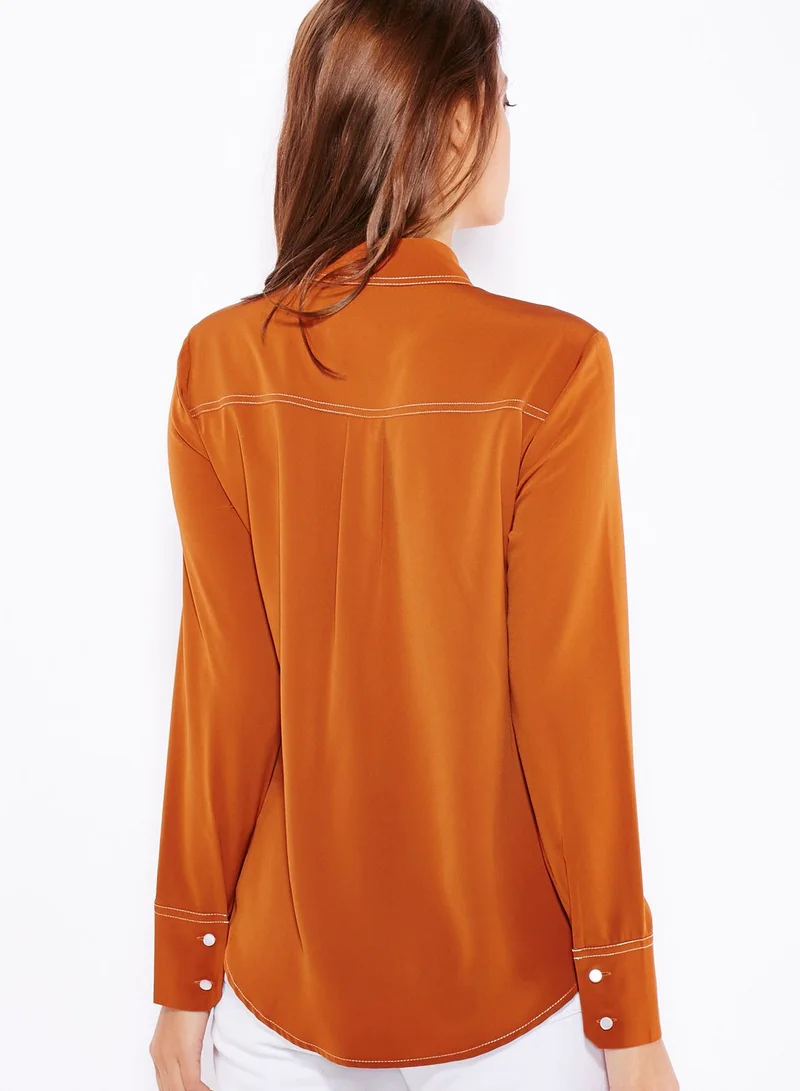 TOPSHOP Contrast Stitch Shirt