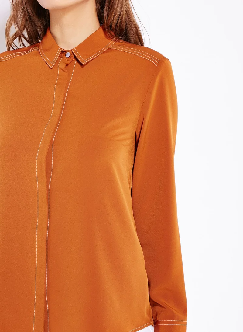 TOPSHOP Contrast Stitch Shirt