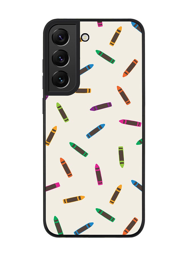 Stylizedd Rugged Black edge case for Samsung Galaxy S21 5G Slim fit Soft Case Flexible Rubber Edges Anti Drop TPU Gel Thin Cover - Crayon Pary  - Image 1