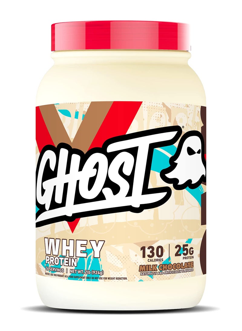 Ghost Powder,Milk Chocolate - 2Lb Tub, 25G Of Protein - Flavored Isolate, Concentrate & Hydrolyzed Whey Protein Blend - Post Workout Shakes - Soy & Gluten Free - Image 1