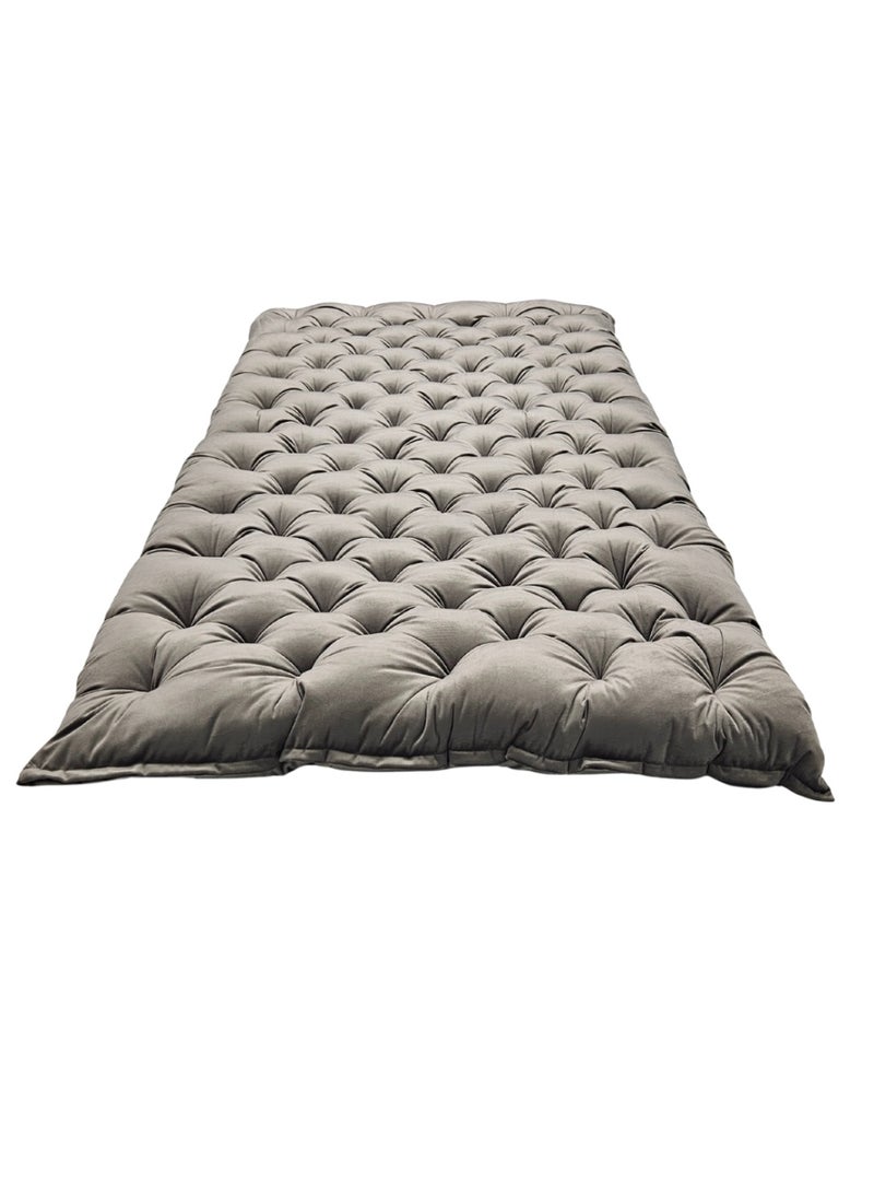 SMART HOME A luxurious floor mattress and rug with soft velvet fabric and dense polyester filling - a comfortable floor mattress for sleeping, entertaining, and home gatherings - a single, foldable mattress for everyday use - size 190×90×10 cm - (mattress with bag) - Image 2